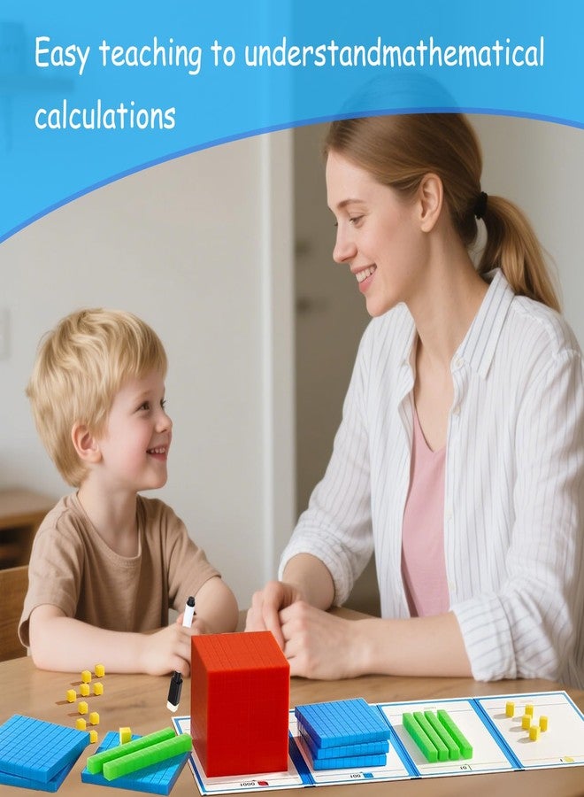 JUGGPENG Plastic Base Ten Blocks with Place Value Chart, Math Manipulatives for Kids, Math Cubes for Kindergarten 1st-3rd Grade, Counting Cubes for Math Learning Tools, 137 Pcs - Image 5